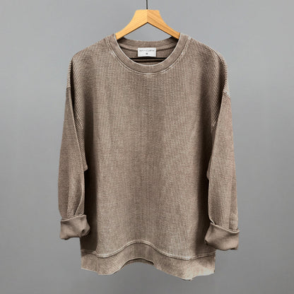 Pine Bark Oversized Corded Crew