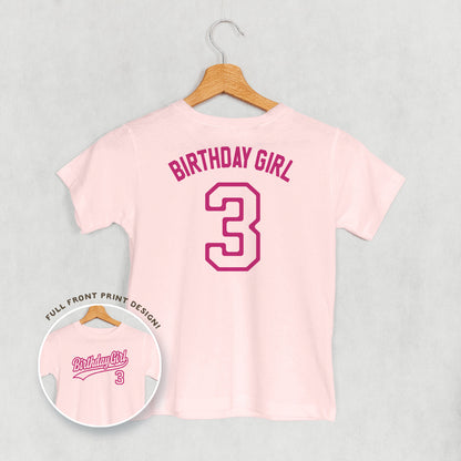 Birthday Girl Varsity #3 (Kids Back Print)