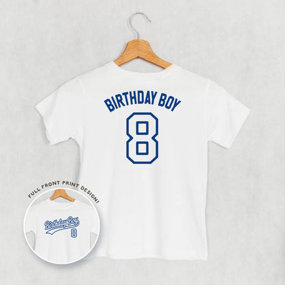 Birthday Boy Varsity #8 (Kids Back Print)