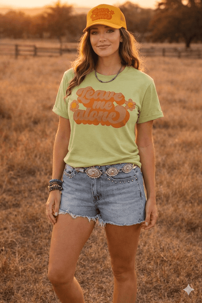 Leave Me Alone Retro Flower Graphic Tee