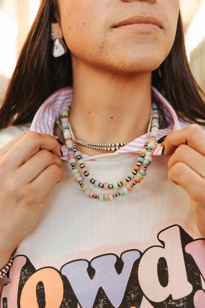 Sterling Silver Spring Pastel Opal Chain Necklace