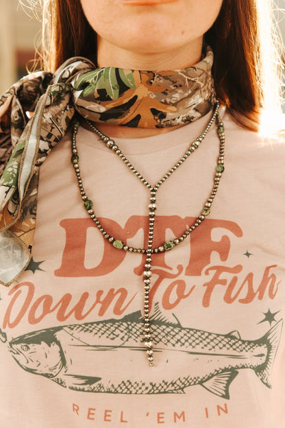 Sterling Silver Turquoise Flat Bead Necklace